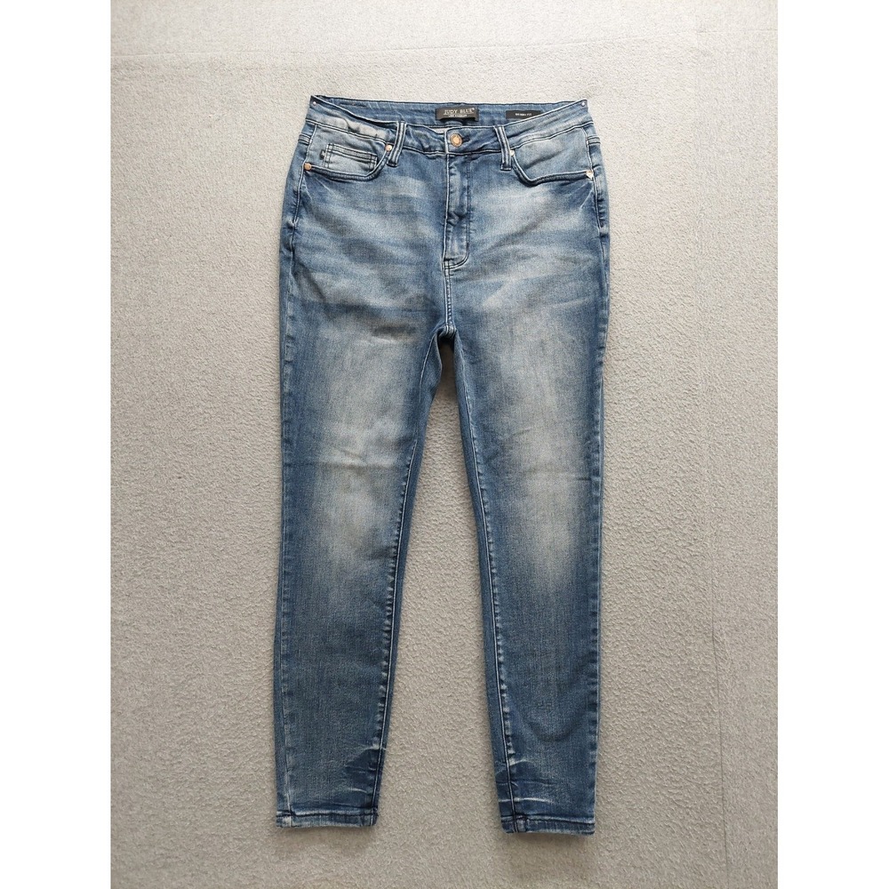 Judy Blue Women Jean 15/32 Blue Denim Cotton Blend Skinny Fit High Waist Stretch